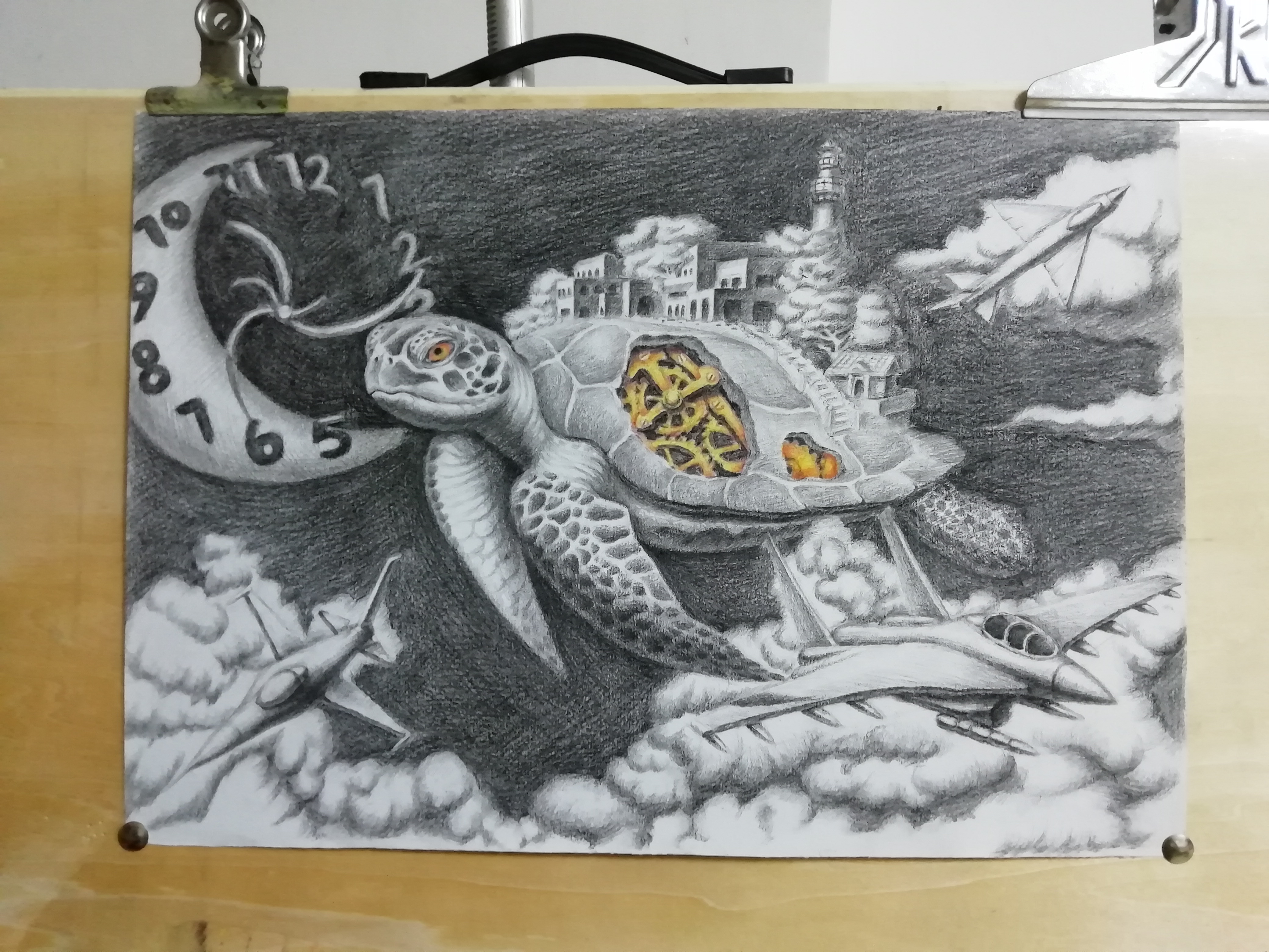 《创意素描思路——机械海龟》
