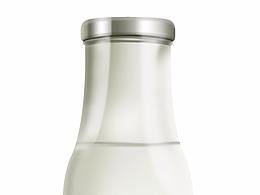 绘制精致净透的玻璃牛奶瓶