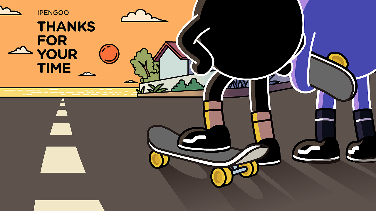 腾讯新潮ip怪奇鹅动态表情第1弹滑板篇