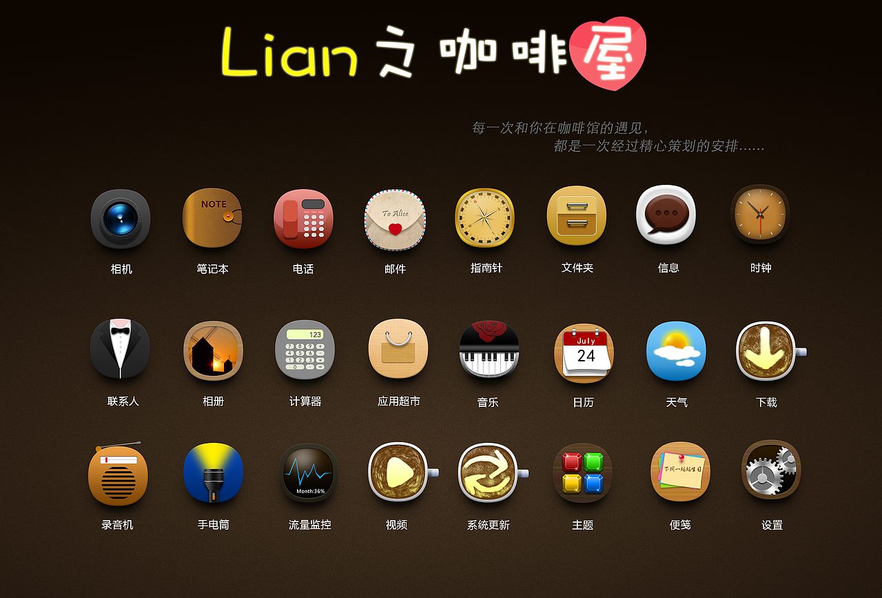 《lian之咖啡屋》图标设计