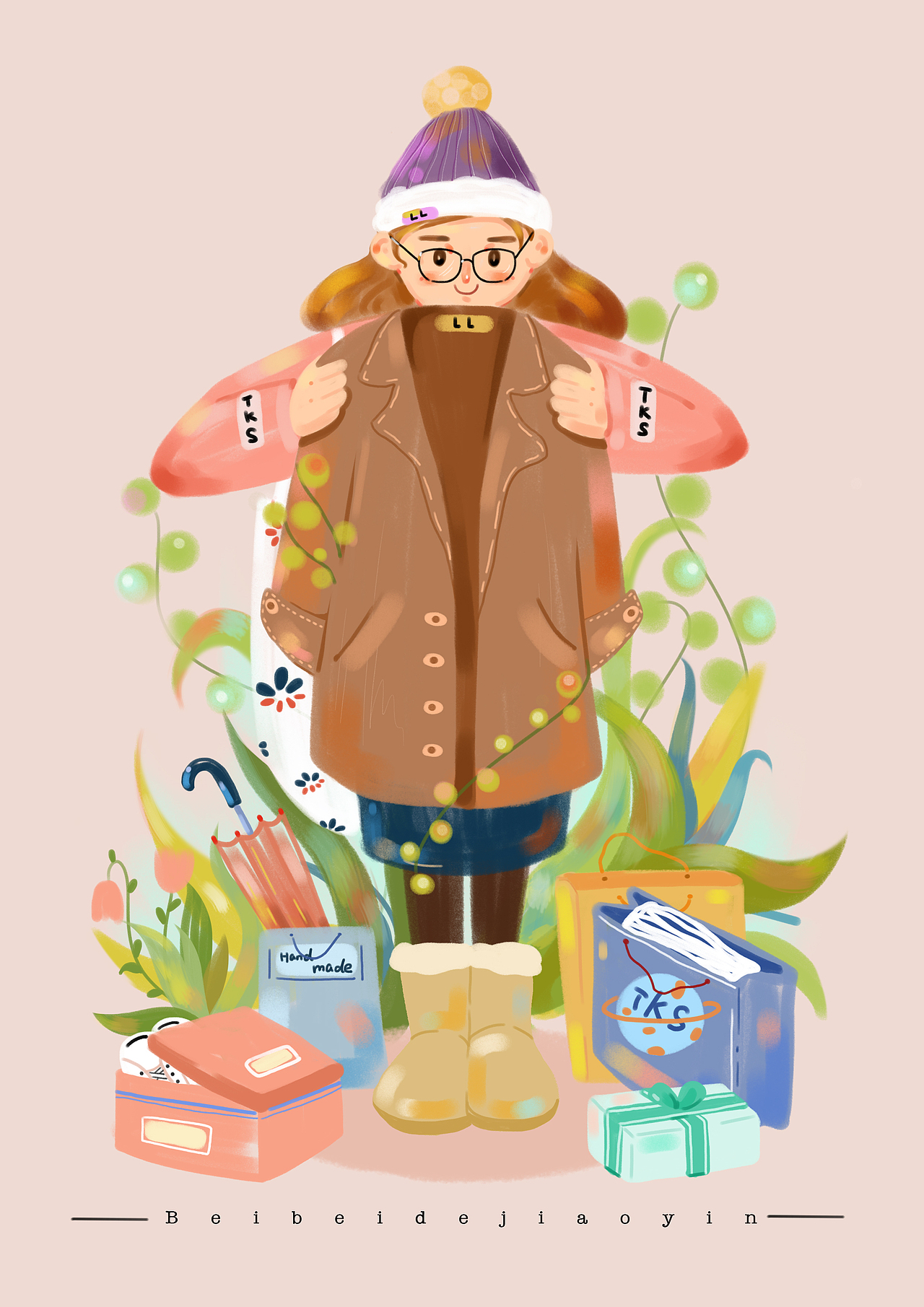 新年添新衣|插画|创作习作|北北的脚印_原创作品-站酷zcool