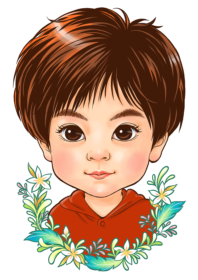 朋友的孩子漫画肖像