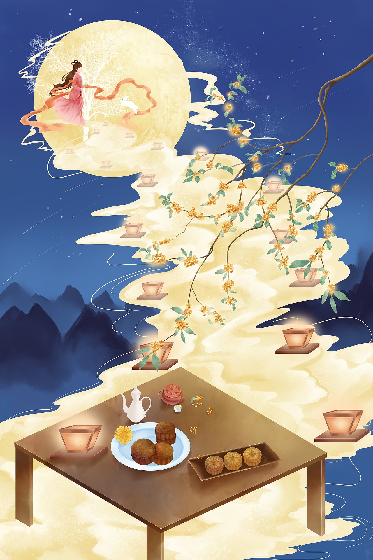 中秋插画设计