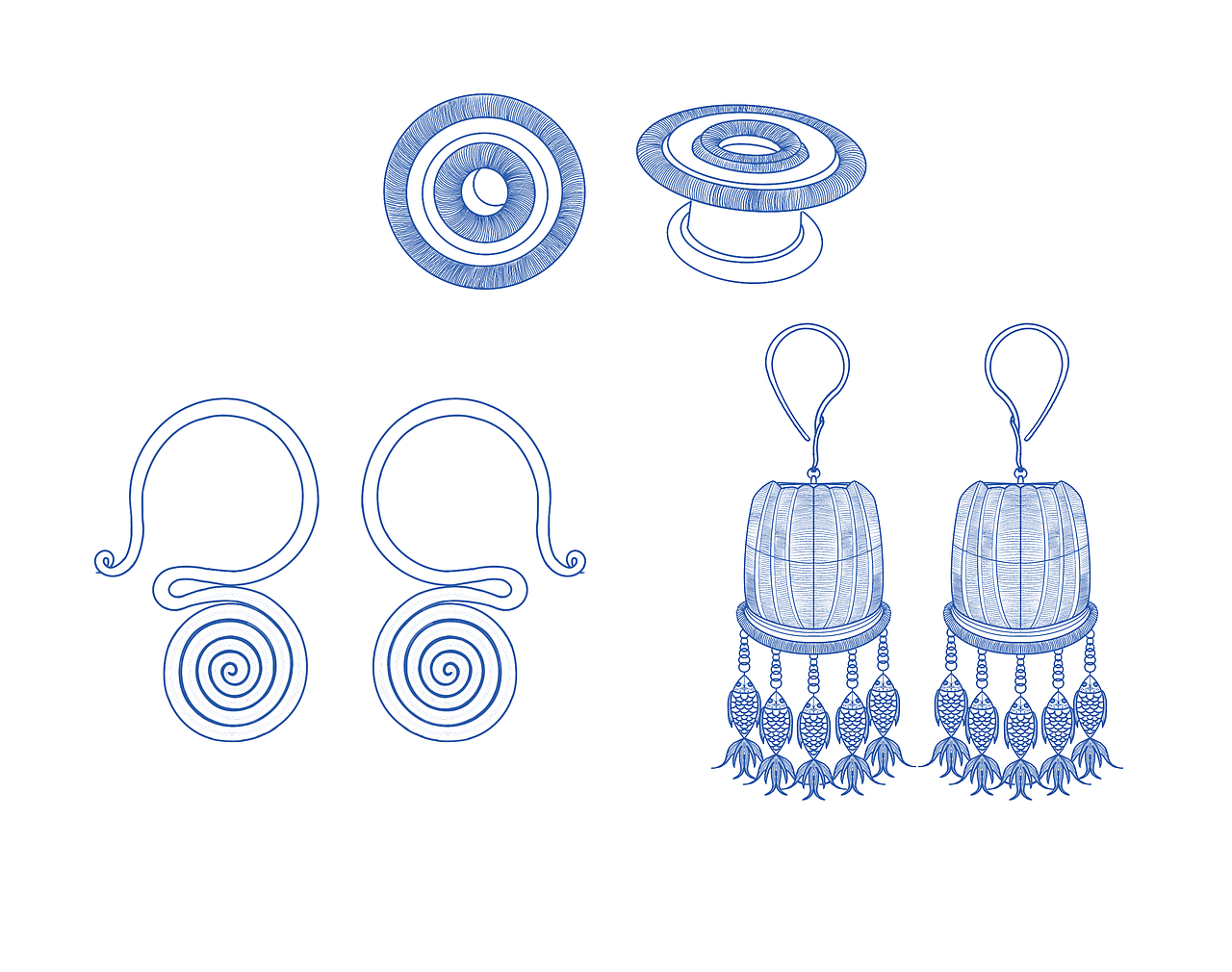 小练习--苗族银饰手绘线稿