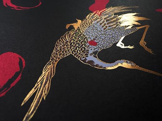 中国风刺绣logo设计——凤鹤