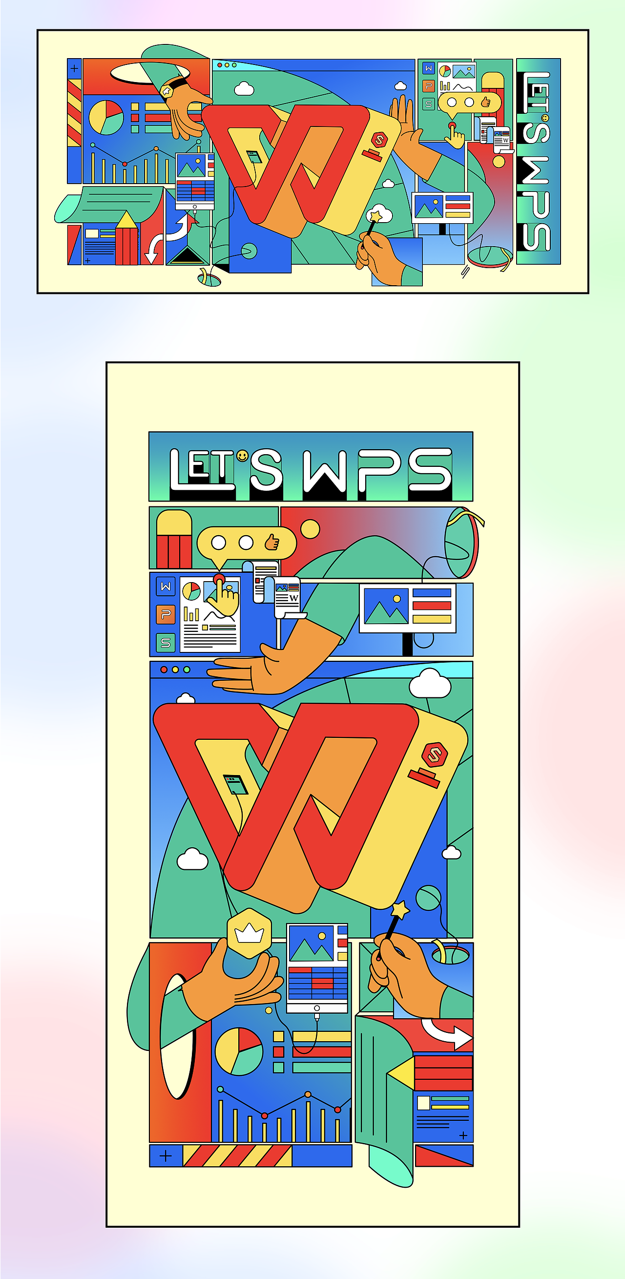 Let's WPS: 极致的体验，不可思议的办公！（图ZMjY3MDc5ODU2） - 图案 - 站酷设计师CheneyHj原创素材 - 站酷ZCOOL