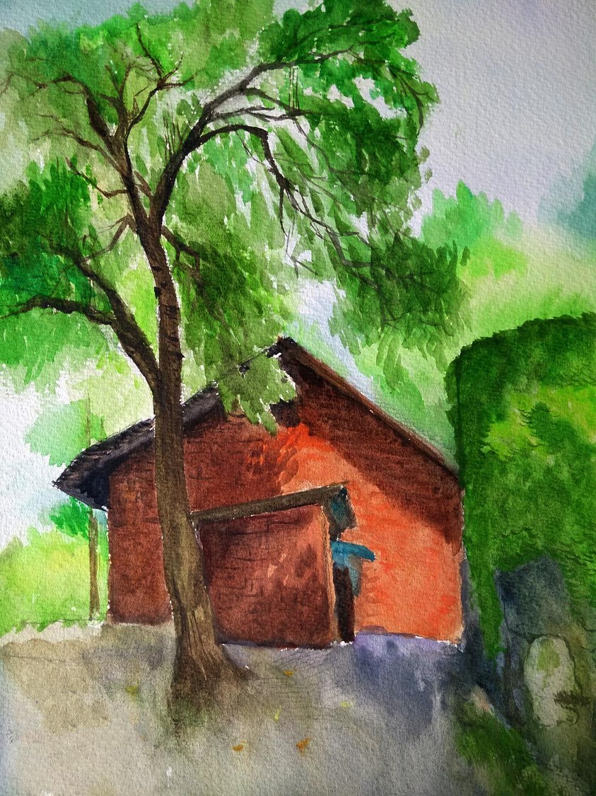 水彩风景写生选修课作业