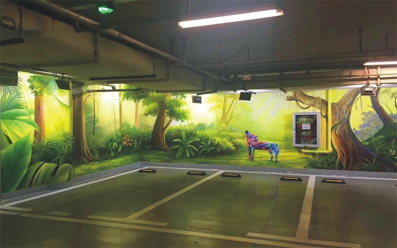 3举报5分享原创作品插画新锐潮流插画主题车库墙绘个性化地库彩绘车库