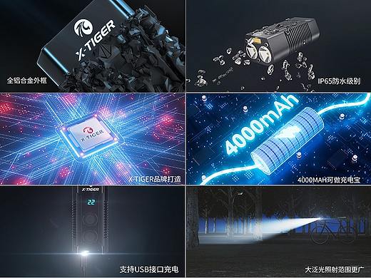 C4D户外骑行车灯三维产品动画视频