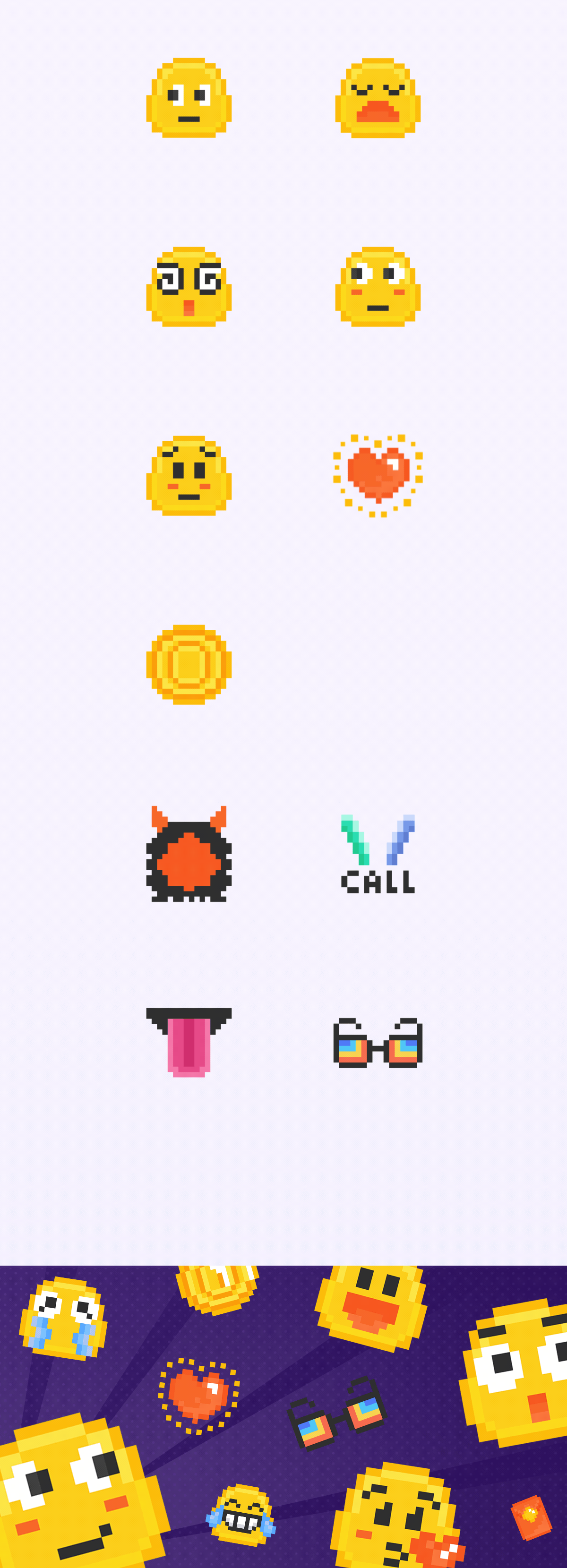EMOJI像素表情小练习（图ZMTEyNjcwMjc2） - 网络表情 - 站酷设计师Pokin原创素材 - 站酷ZCOOL