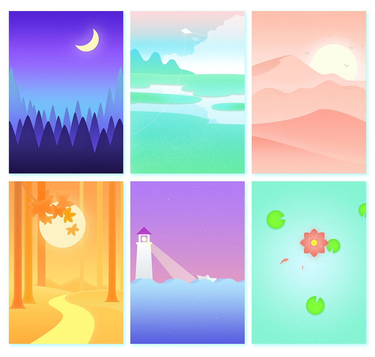 风景插画（图ZNzI0NzMwNDQ=） - 创作习作 - 站酷设计师猫柚子原创素材 - 站酷ZCOOL