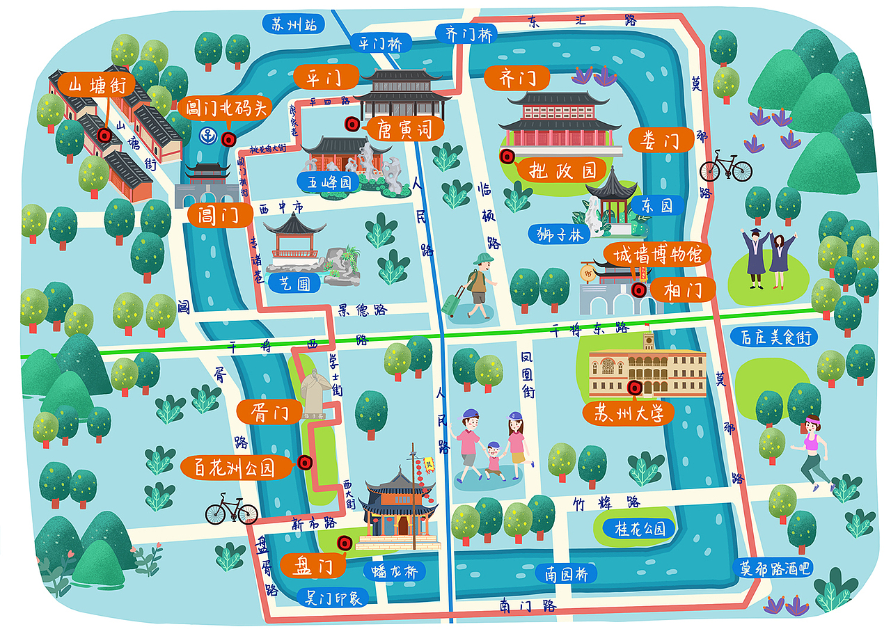 护城河骑行地图