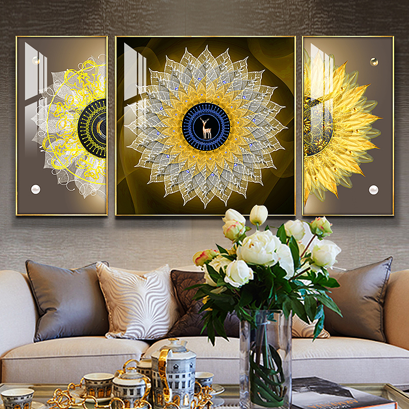 客厅三联画轻奢现代工装风