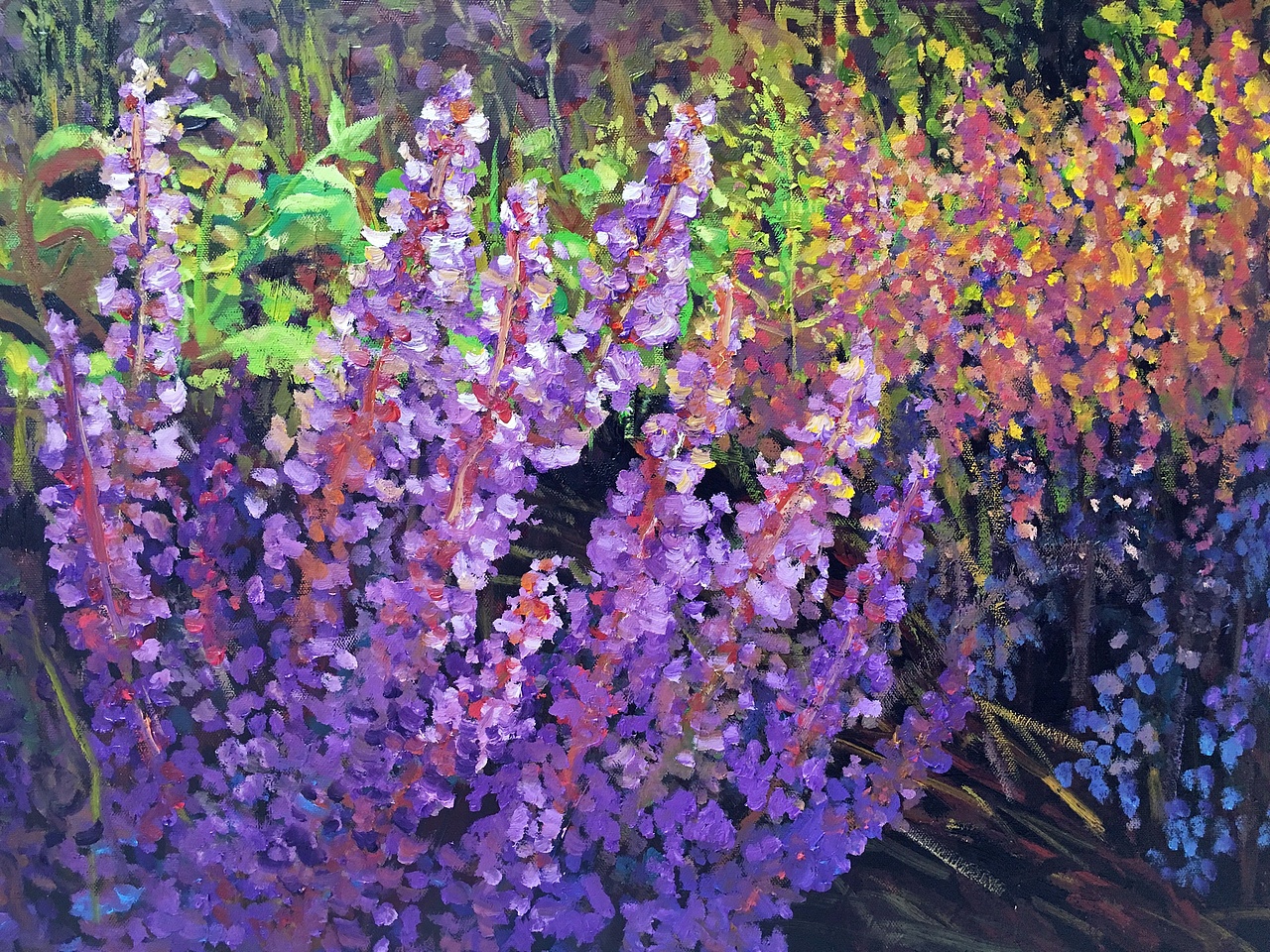《蓝紫色的鼠尾草》油画
