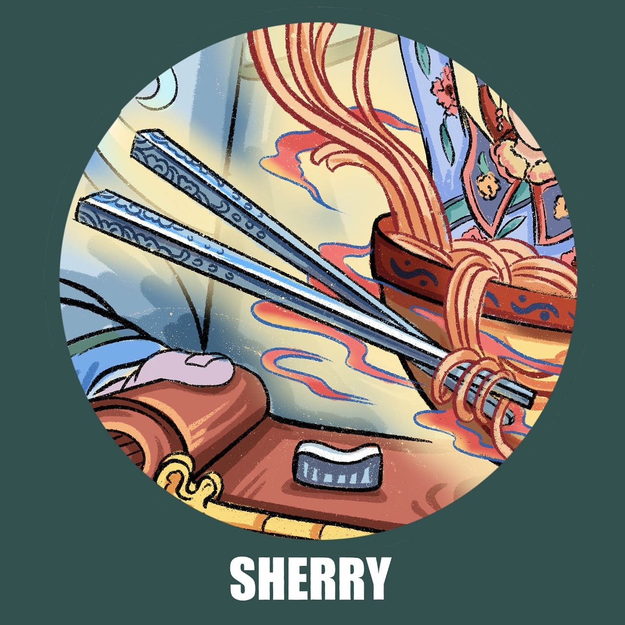 喜九-[我的拌面，我的伴儿]（图ZMTc3OTM5MDI4） - 商业插画 - 站酷设计师谁是林莲稚原创素材 - 站酷ZCOOL