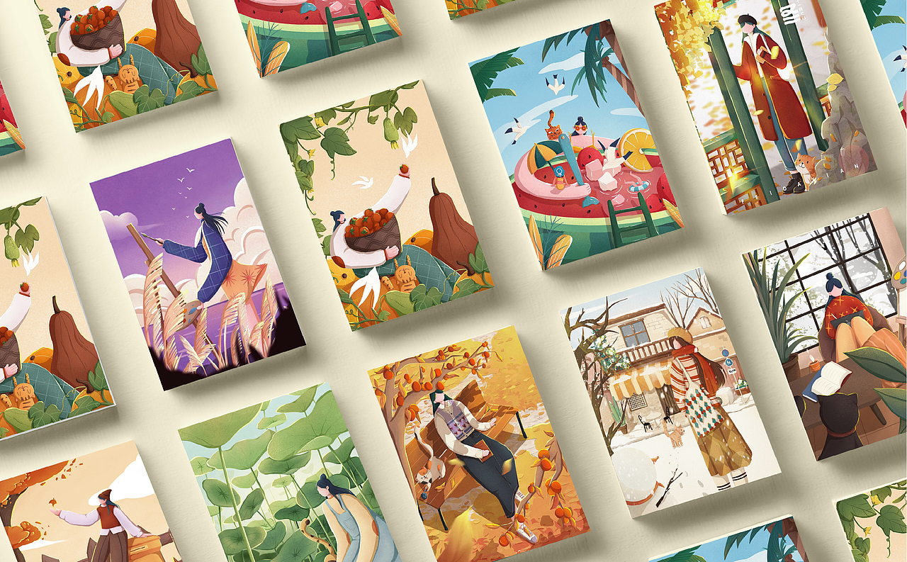 二十四节气插画（上）（图ZMjc4MzczMjU2） - 商业插画 - 站酷设计师飞大仙儿原创素材 - 站酷ZCOOL