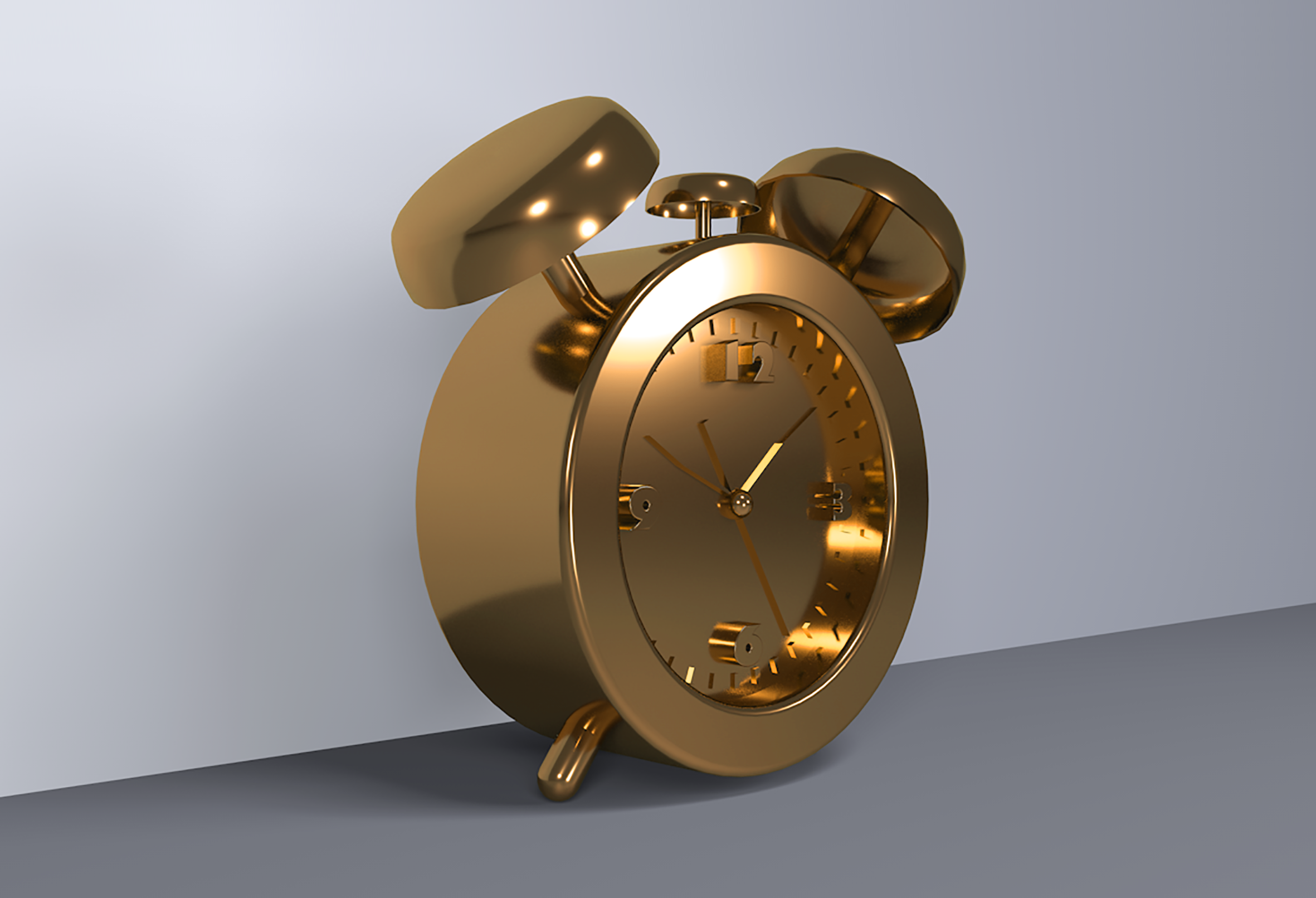 c4d 金色小闹钟练习