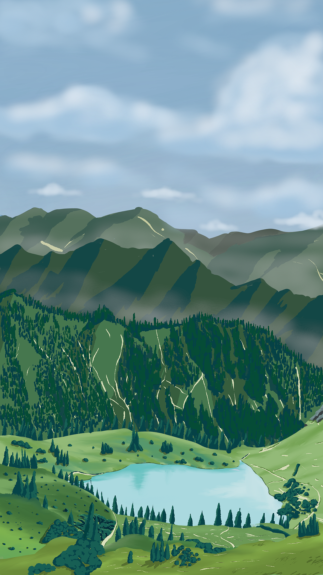 绿水青山|插画|创作习作|祺郢 - 原创作品 - 站酷 (zcool)