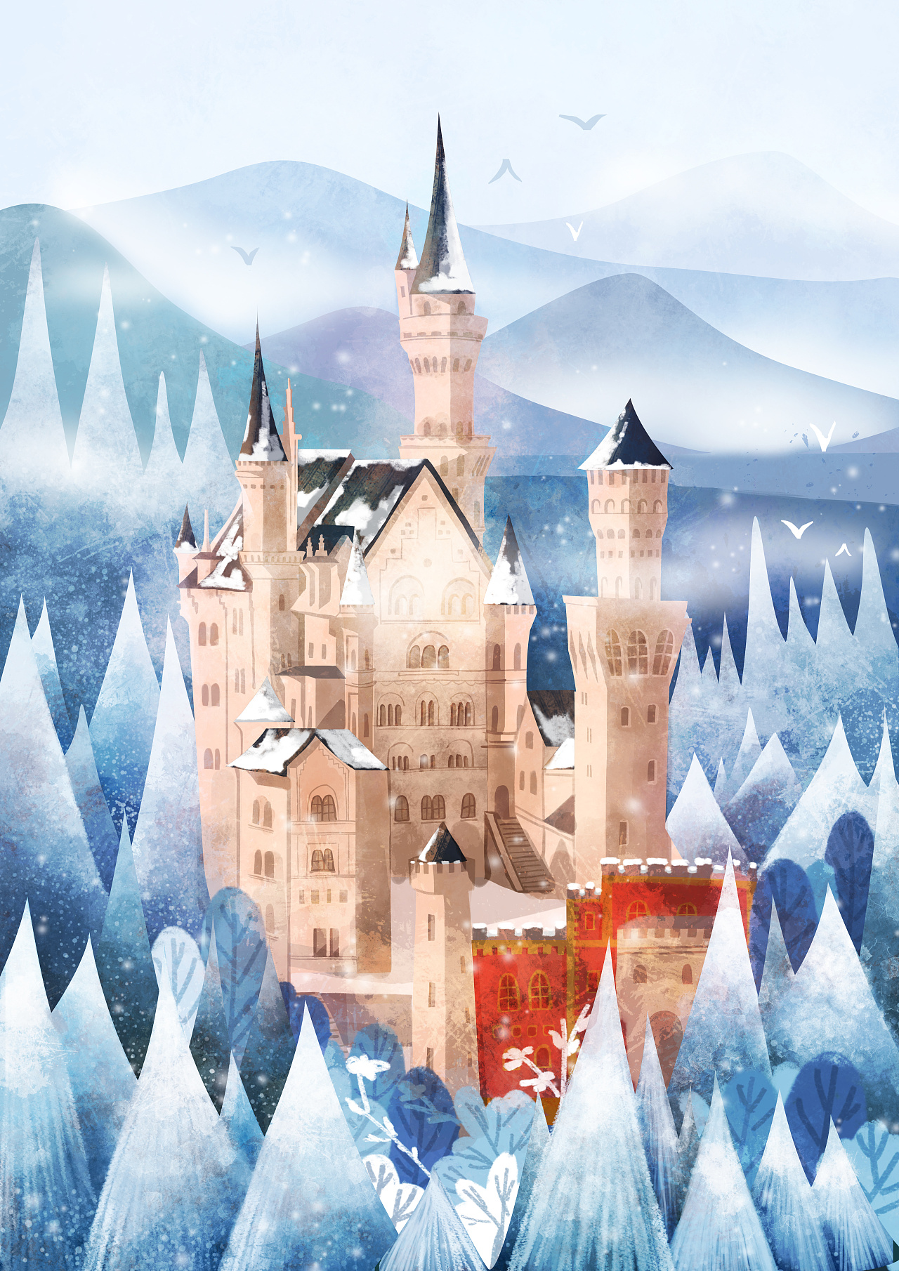 迪士尼风格-卡通游戏白雪公主的城堡-cg模型免费下载-CG99