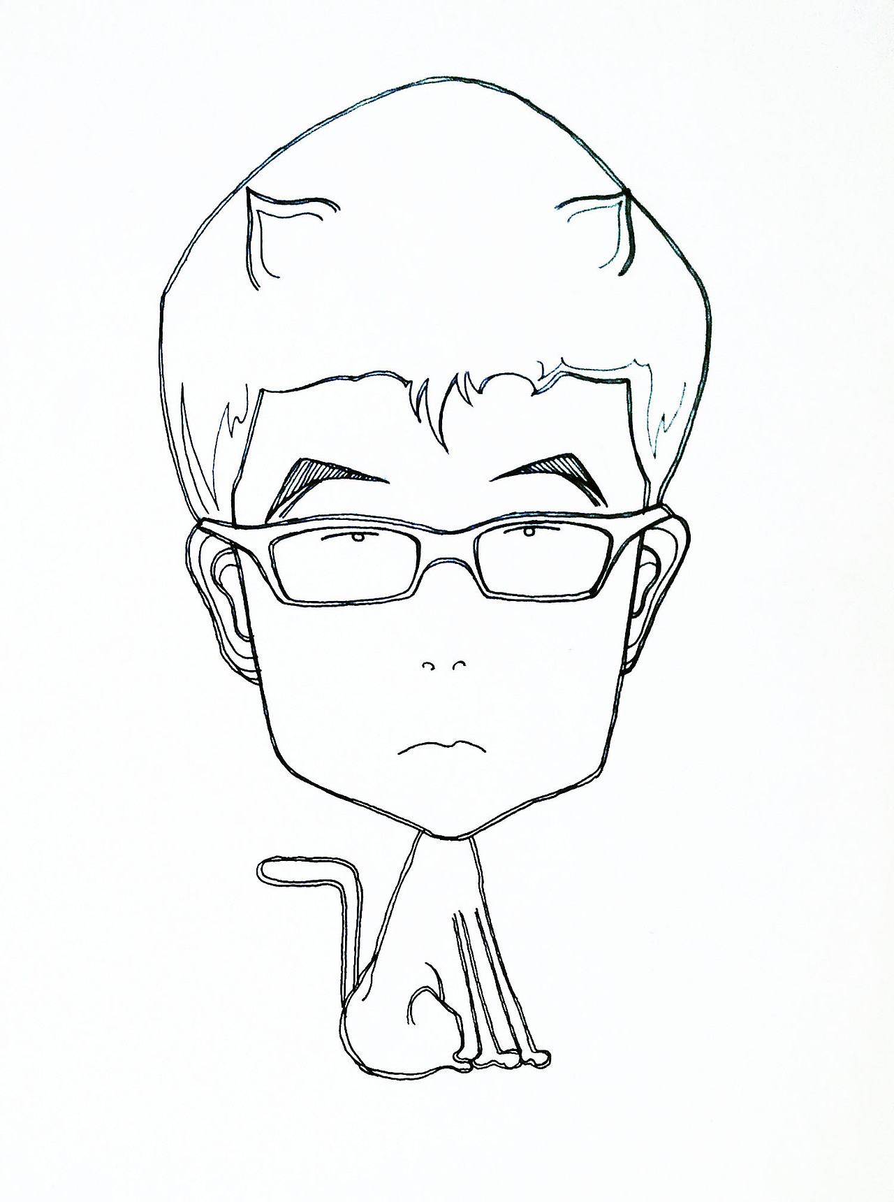 线描人像人设手作小人偶