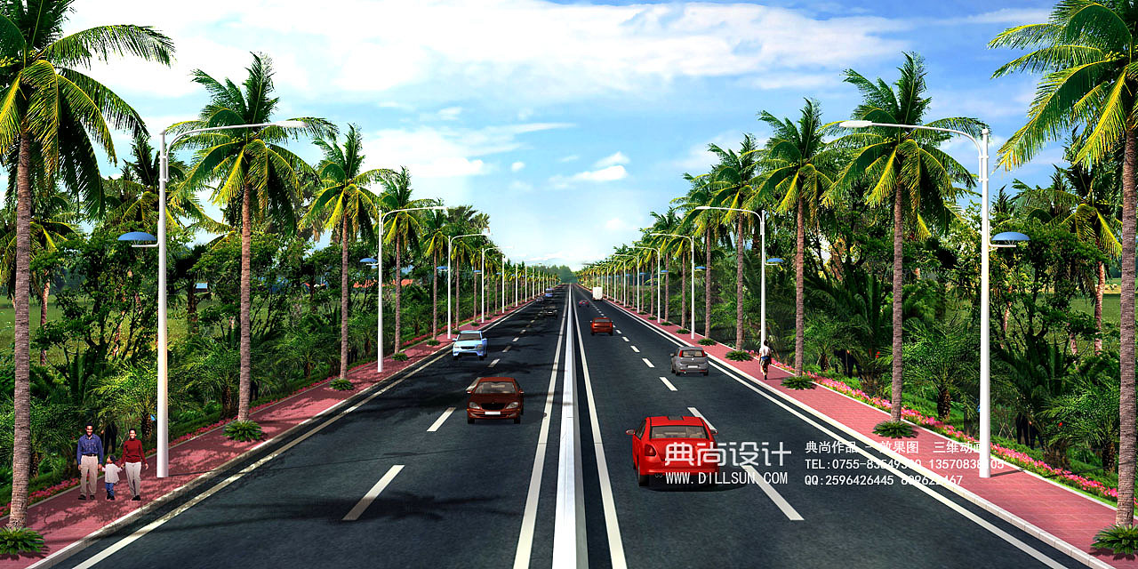 道路园林效果图2