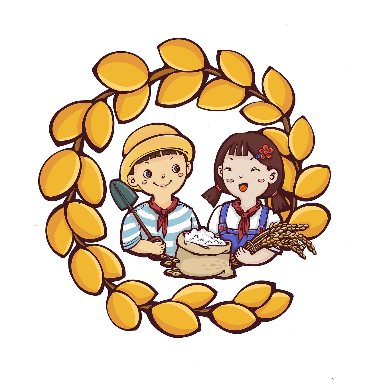 中华小稻农（图ZMjE5MDk2OTc2） - 儿童插画 - 站酷设计师栗子朵儿原创素材 - 站酷ZCOOL