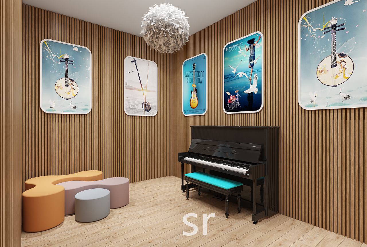 音乐教室|空间|商业空间设计|sr18110959558 - 原创作品 - 站酷