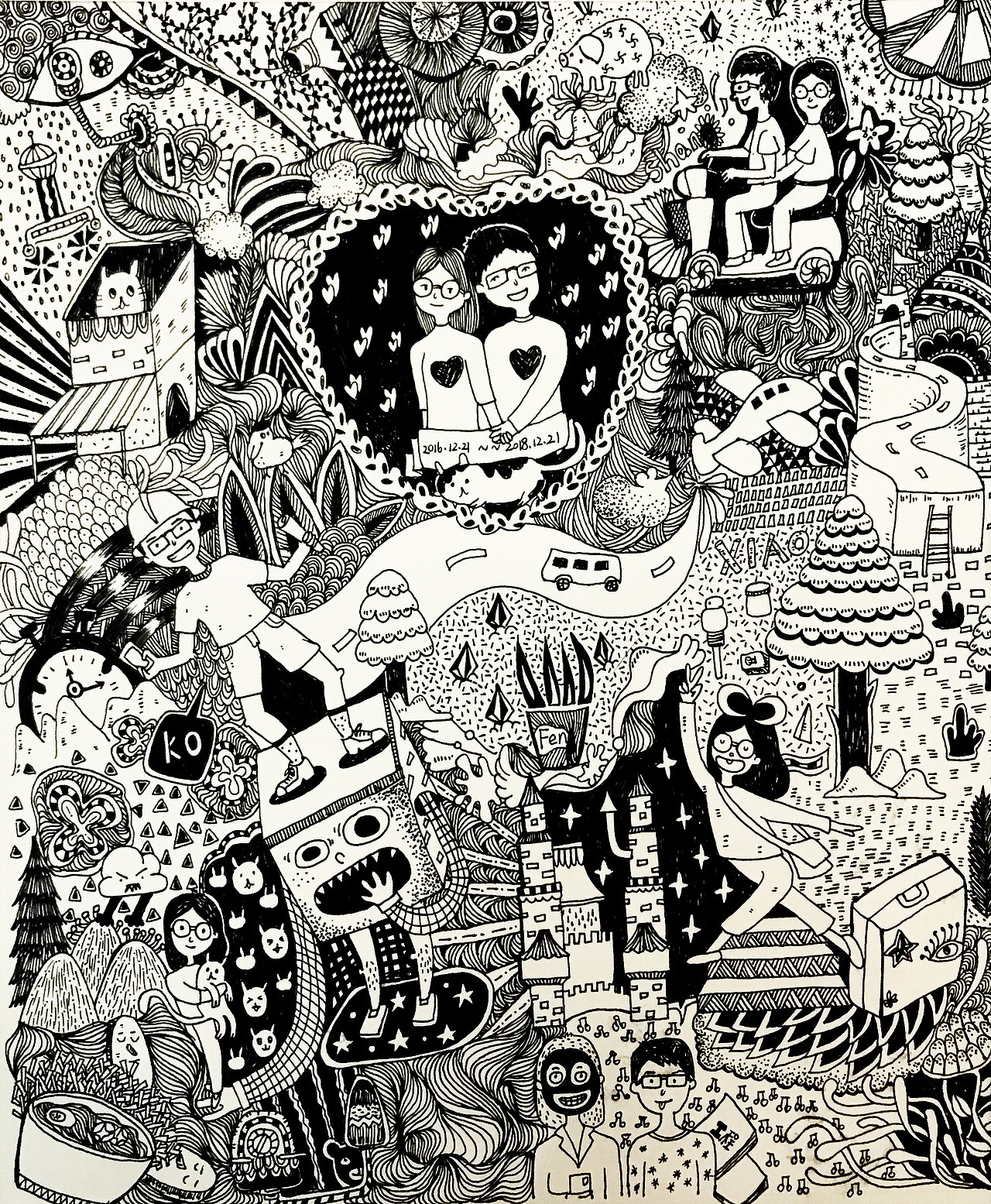 创意线描装饰画