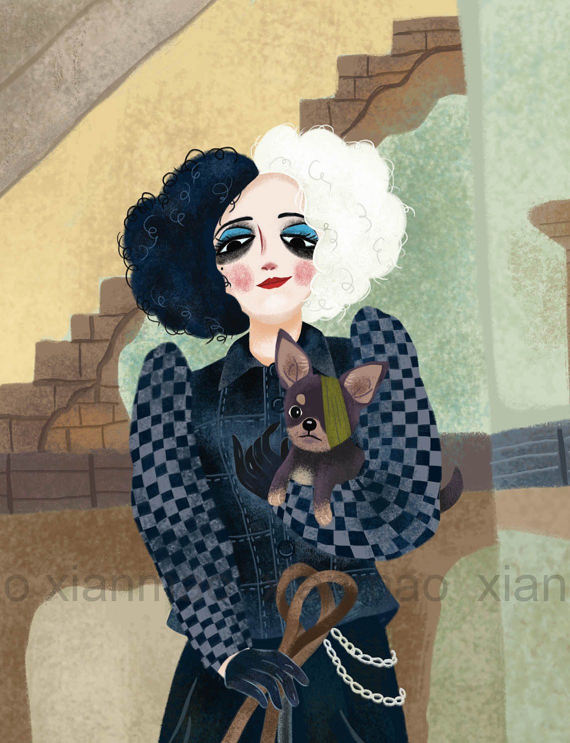 黑白魔女库伊拉（图ZMjYyMTUyNDI0） - 艺术插画 - 站酷设计师闲猫闲猫原创素材 - 站酷ZCOOL