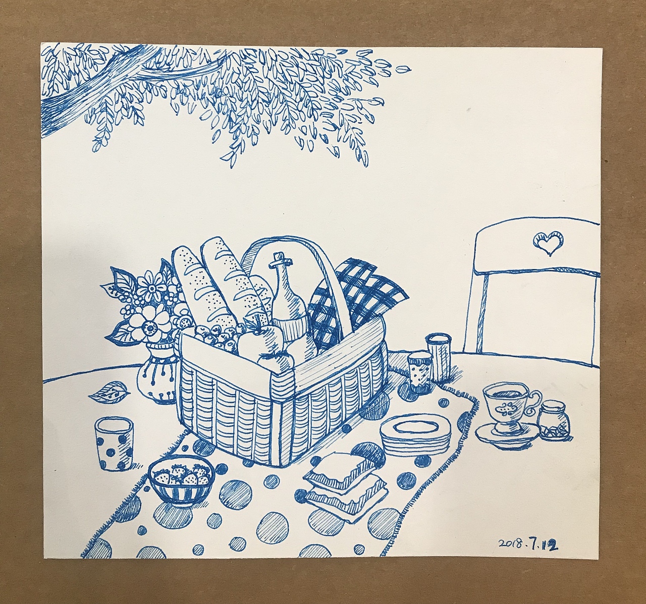 線條装飾畫~某天的野餐