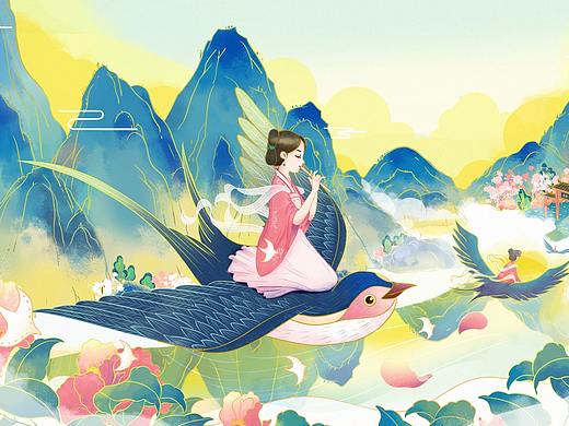 国风插画-春曲