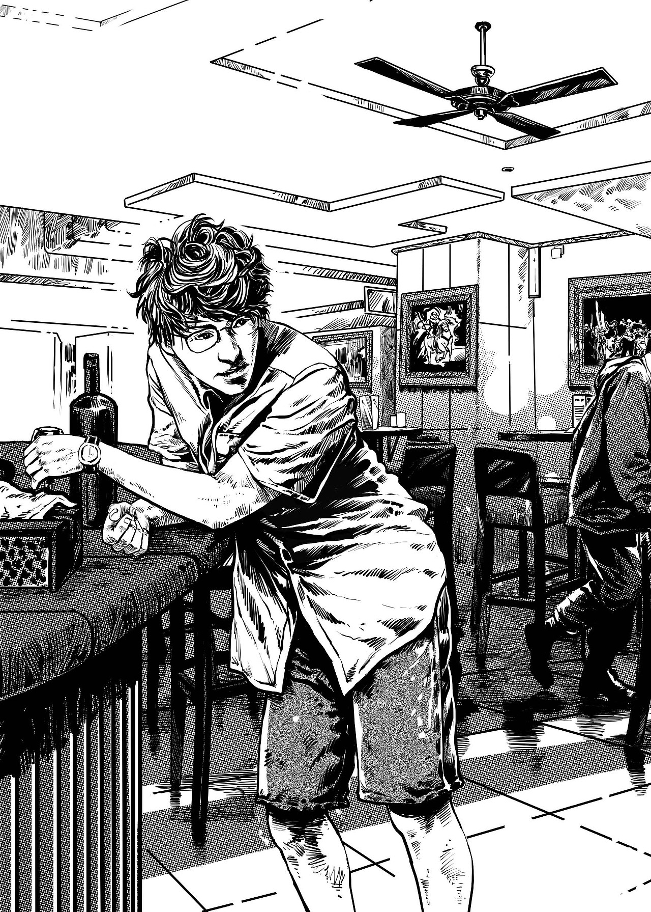 《推理世界》黑白插画 第九发（图ZNzc0NTc0MzY=） - 商业插画 - 站酷设计师Leon_Lee万叔原创素材 - 站酷ZCOOL