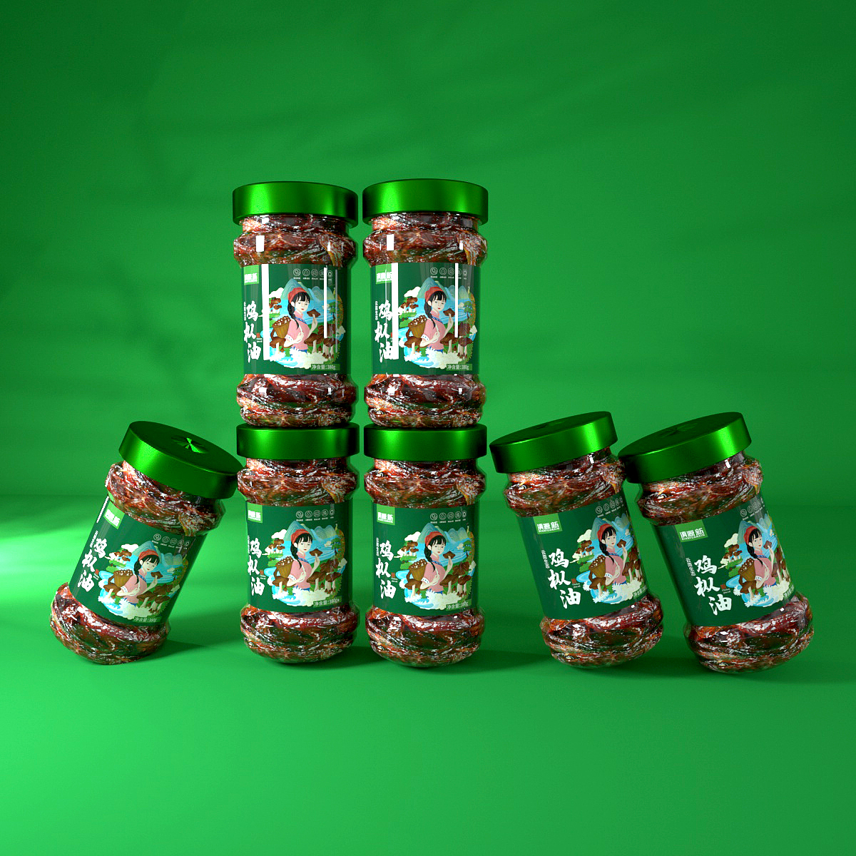 鸡枞油包装设计（图ZMjYxOTcxMzY0） - 包装 - 站酷设计师夏设计原创素材 - 站酷ZCOOL