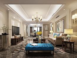 江山樾联排装修 美式风格设计效果