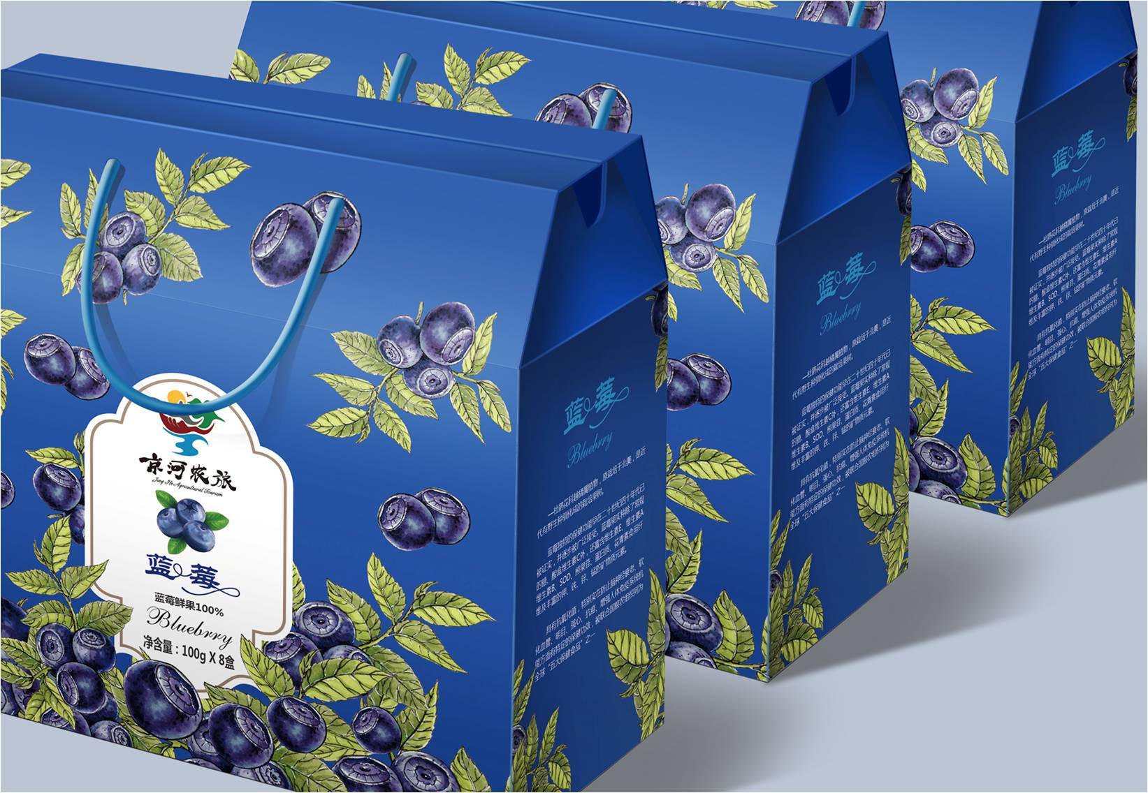 京河农旅蓝莓包装设计