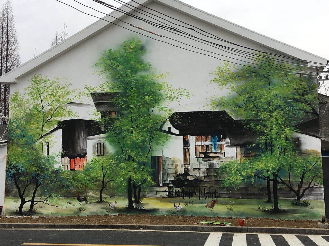 水墨油画|其他|墙绘/立体画|北海青芥 - 原创作品 - 站酷 (zcool)