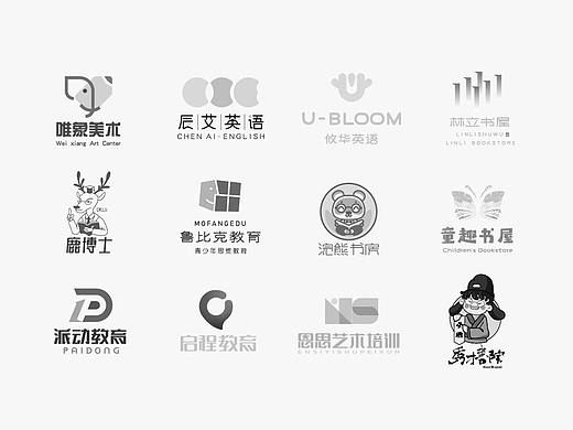 教育培训LOGO标志设计，书店英语艺术培训LOGO设计