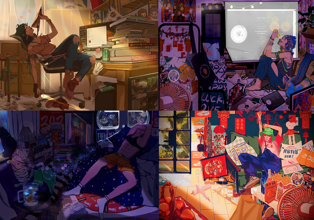 2021年终插画总结(图ZMjg0MDU2NzQ4) - 创作习作 - 站酷设计师沐雨没有沐原创素材 - 站酷ZCOOL