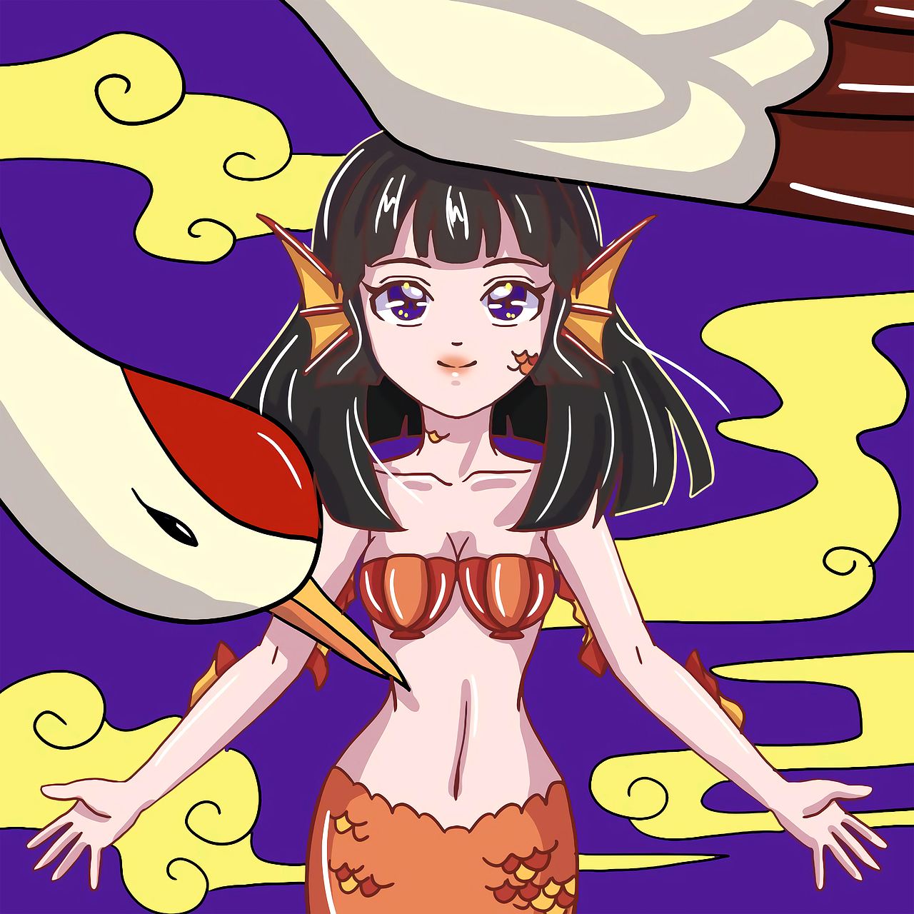 碧海人鱼（图ZMzIxODI3MDg0） - 艺术插画 - 站酷设计师小阿绯原创素材 - 站酷ZCOOL