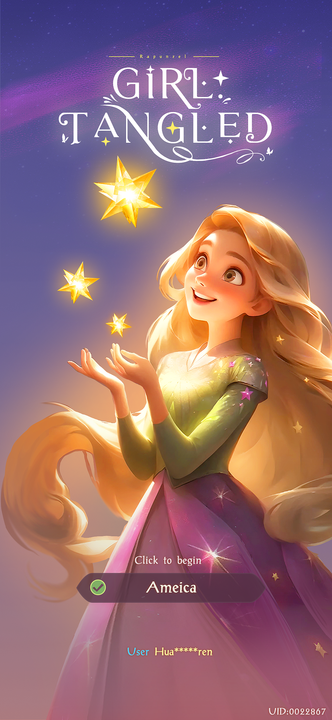 《girl-tangled》欧美卡通女性向迪士尼风格游戏UI练习