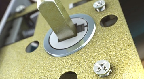 卡贝机械门锁CG动画