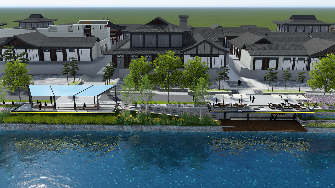 某文旅项目滨水河道景观设计lumion效果图（图ZMjAyNjY5NDQ0） - 景观设计 - 站酷设计师黒豿原创素材 - 站酷ZCOOL