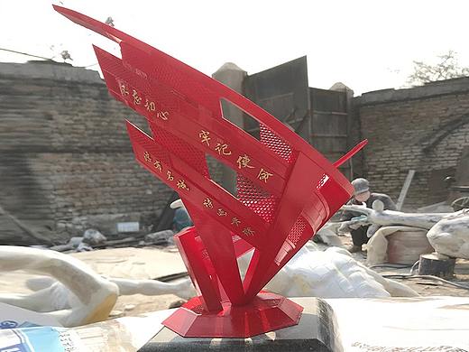 不锈钢国旗党旗红旗雕塑红色文化校园摆件---------- 来图定制各种尺寸红旗雕塑