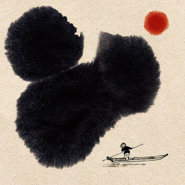 一日一山一舟，极简的水墨山水画（图ZMTk1MDQxNzY0） - 绘画 - 站酷设计师创e派原创素材 - 站酷ZCOOL