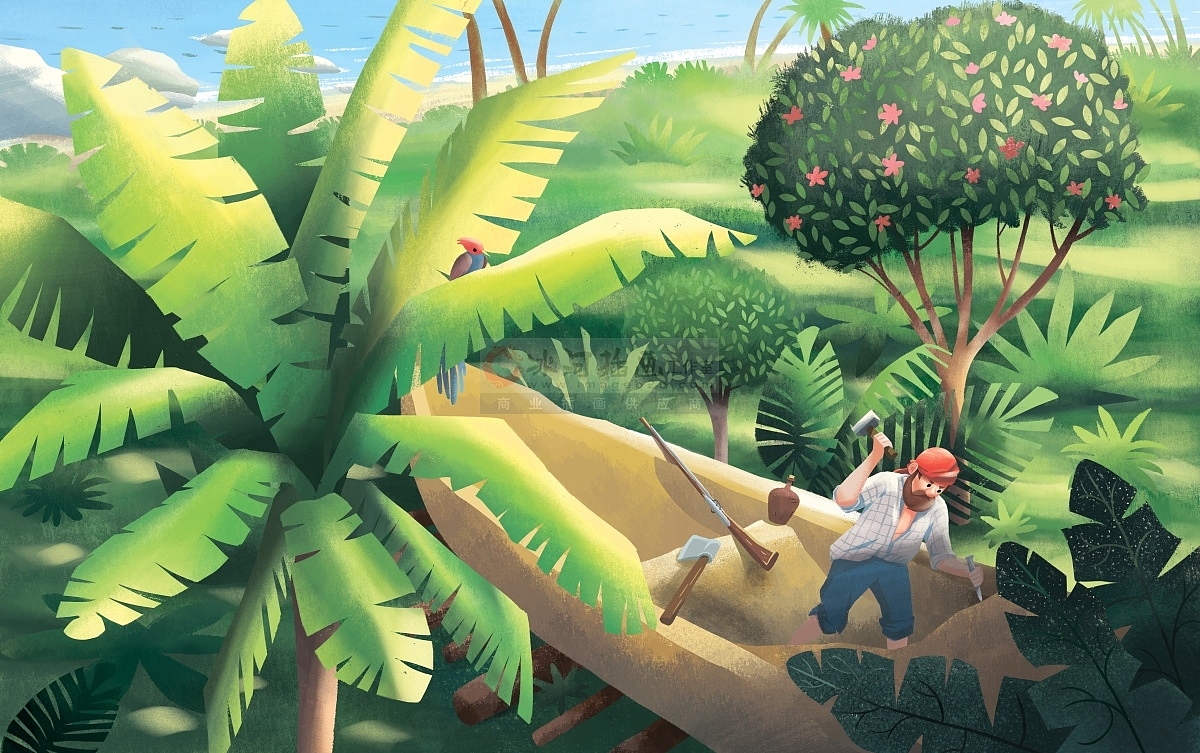 快乐读书吧中外名著必读书目青少读物名著鲁宾逊插画