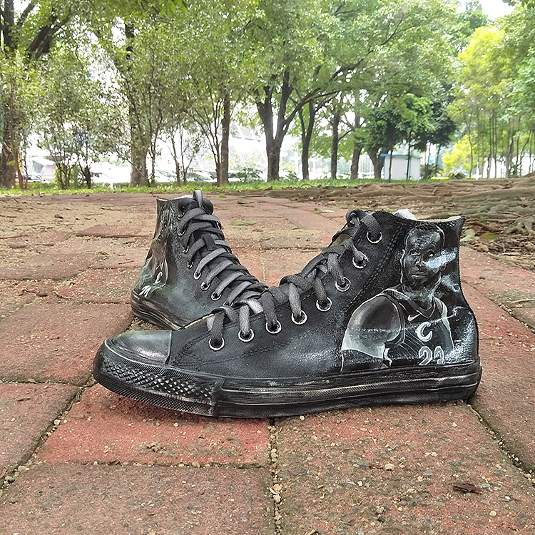 NBA球星詹姆斯头像定制高帮手绘帆布鞋（图ZMTk4Nzk0MjY0） - 其他手工艺 - 站酷设计师山野先生原创素材 - 站酷ZCOOL