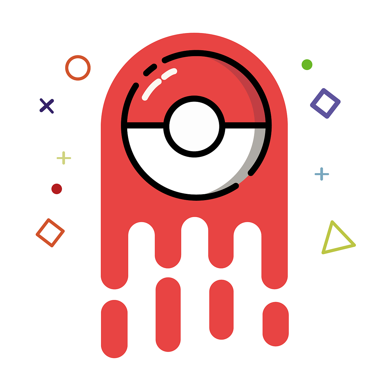 精灵球mbe风格插画