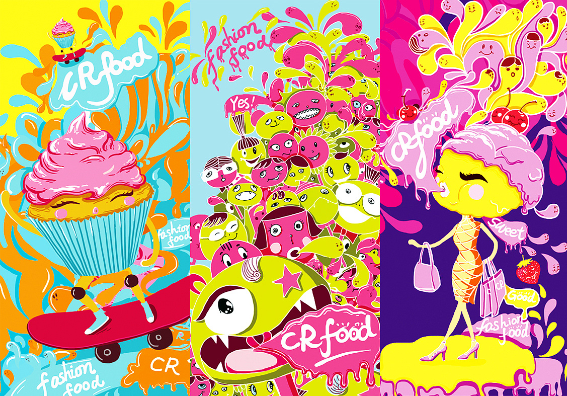 cr食品广告插画
