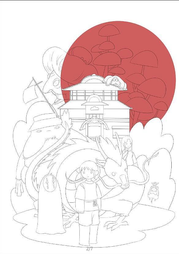 千与千寻 附过程图（图ZMTY4NTg1NjI0） - 商业插画 - 站酷设计师田里予原创素材 - 站酷ZCOOL