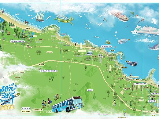 日照东港阳光海岸手绘地图